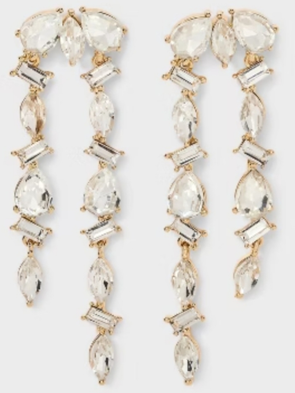 A New Day Clear Rhinestone Drop Earrings